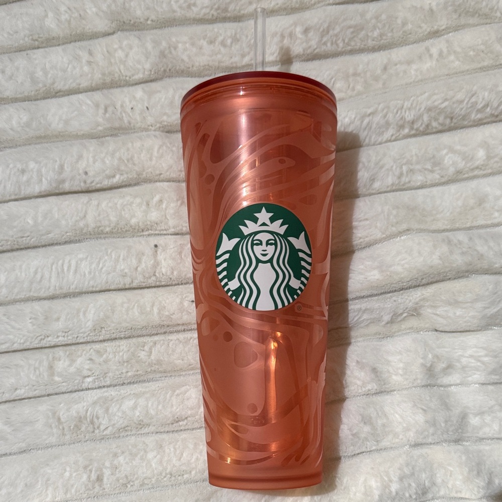 Starbucks Coral Tumbler with Logo